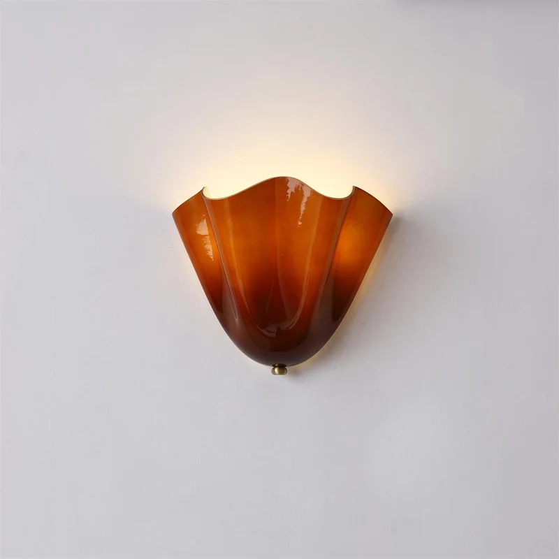 Glazen wandlamp 2x E27 glas beige badkamer hal woonkamer dimbare wandverlichting vochtbestendig | Sansoti