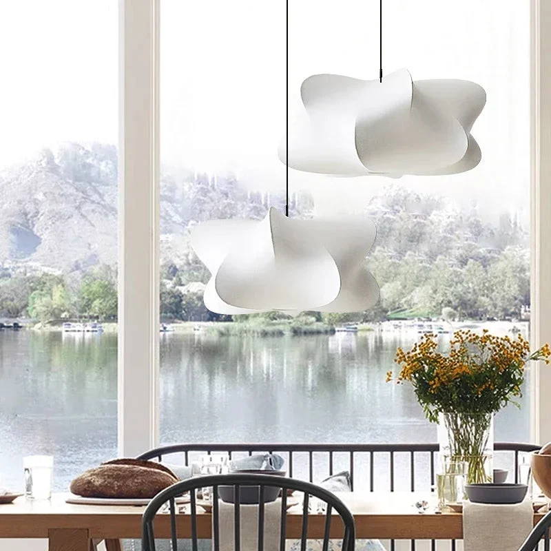 Hanglamp Wabi Sabi Zijde Metaal Beige E27 Eettafel Woonkamer Organisch Design Japandi Interieur Zachte Verlichting | Sansoti