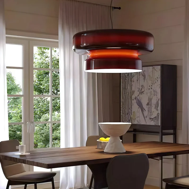 Hanglamp Glas Metaal LED Retro Bruin Eettafel Woonkamer Verstelbaar Snoer Design Verlichting Modern Interieur | Sansoti