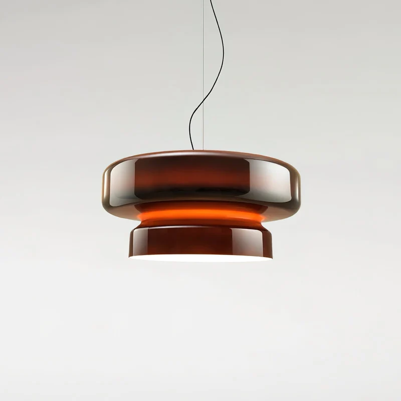 Hanglamp Glas Metaal LED Retro Bruin Eettafel Woonkamer Verstelbaar Snoer Design Verlichting Modern Interieur | Sansoti