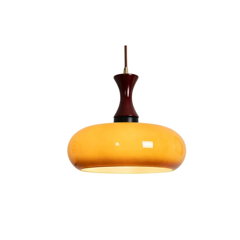 Hanglamp Glas Hout E27/E26 Woonkamer Eetkamer Slaapkamer Retro Vintage Verlichting | Sansoti