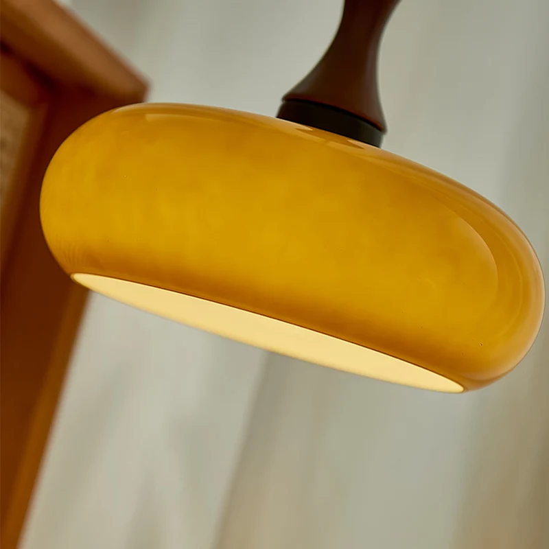 Hanglamp Glas Hout E27/E26 Woonkamer Eetkamer Slaapkamer Retro Vintage Verlichting | Sansoti