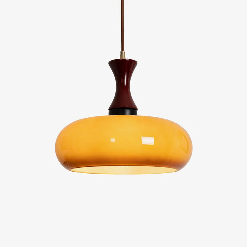 Hanglamp Glas Hout E27/E26 Woonkamer Eetkamer Slaapkamer Retro Vintage Verlichting | Sansoti