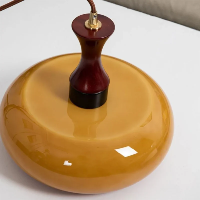 Hanglamp Glas Hout E27/E26 Woonkamer Eetkamer Slaapkamer Retro Vintage Verlichting | Sansoti