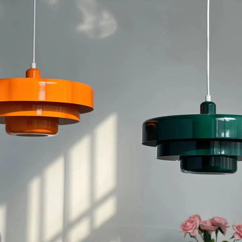 Hanglamp Metaal Gelaagd Ø35cm Oranje E27 Eettafel Woonkamer Retro Design Verlichting Industrieel Modern | Sansoti