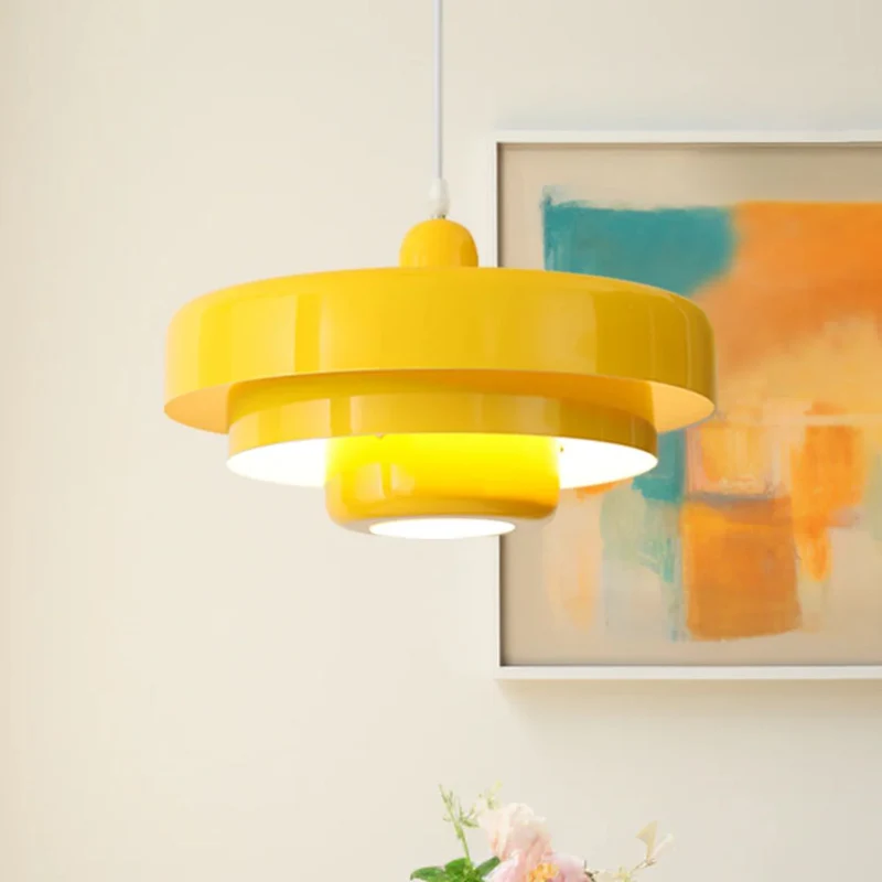 Hanglamp Metaal Gelaagd Ø35cm Oranje E27 Eettafel Woonkamer Retro Design Verlichting Industrieel Modern | Sansoti