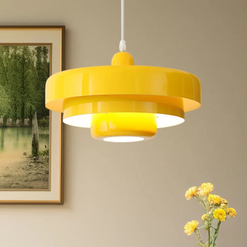 Hanglamp Metaal Gelaagd Ø35cm Oranje E27 Eettafel Woonkamer Retro Design Verlichting Industrieel Modern | Sansoti