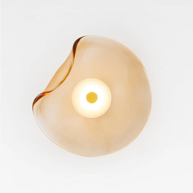 Wandlamp Glas LED 3000K Amber Organisch Design Badkamer Woonkamer Moderne Wandverlichting Sfeerlamp Vochtbestendig | Sansoti