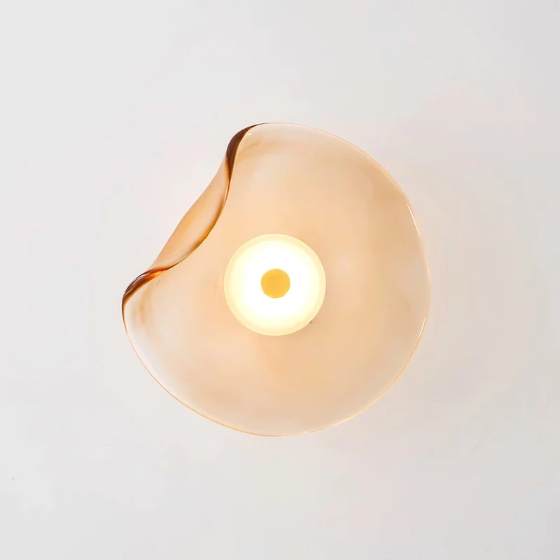 Wandlamp Glas LED 3000K Amber Organisch Design Badkamer Woonkamer Moderne Wandverlichting Sfeerlamp Vochtbestendig | Sansoti