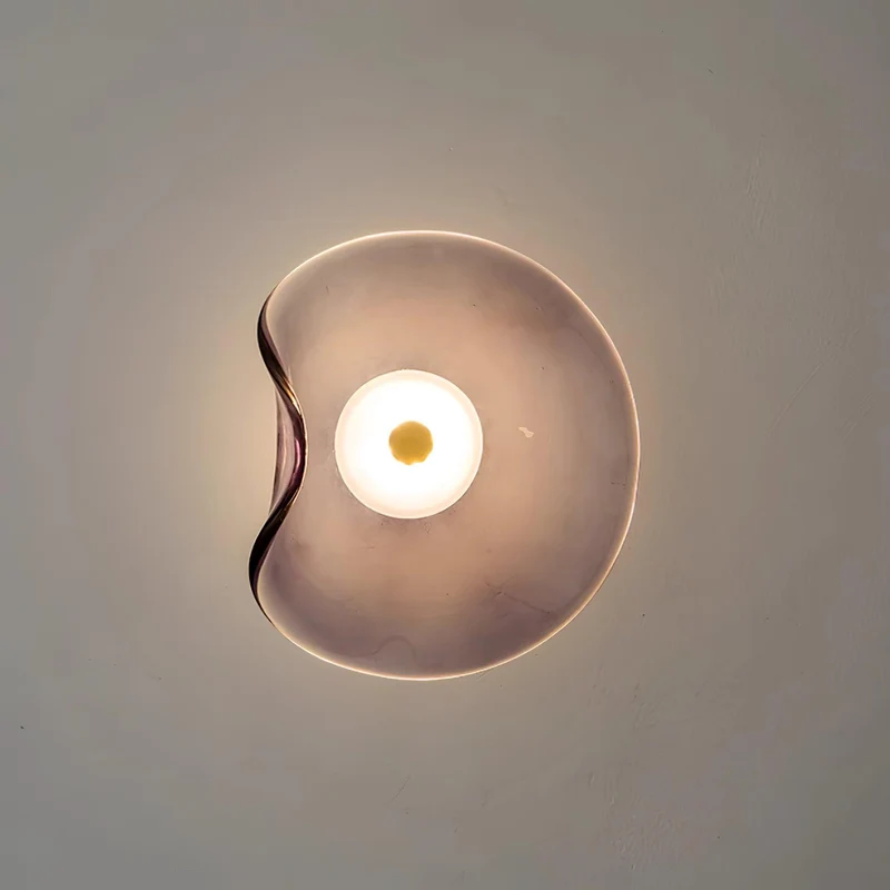 Wandlamp Glas LED 3000K Amber Organisch Design Badkamer Woonkamer Moderne Wandverlichting Sfeerlamp Vochtbestendig | Sansoti