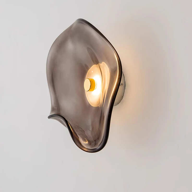 Wandlamp Glas LED 3000K Amber Organisch Design Badkamer Woonkamer Moderne Wandverlichting Sfeerlamp Vochtbestendig | Sansoti