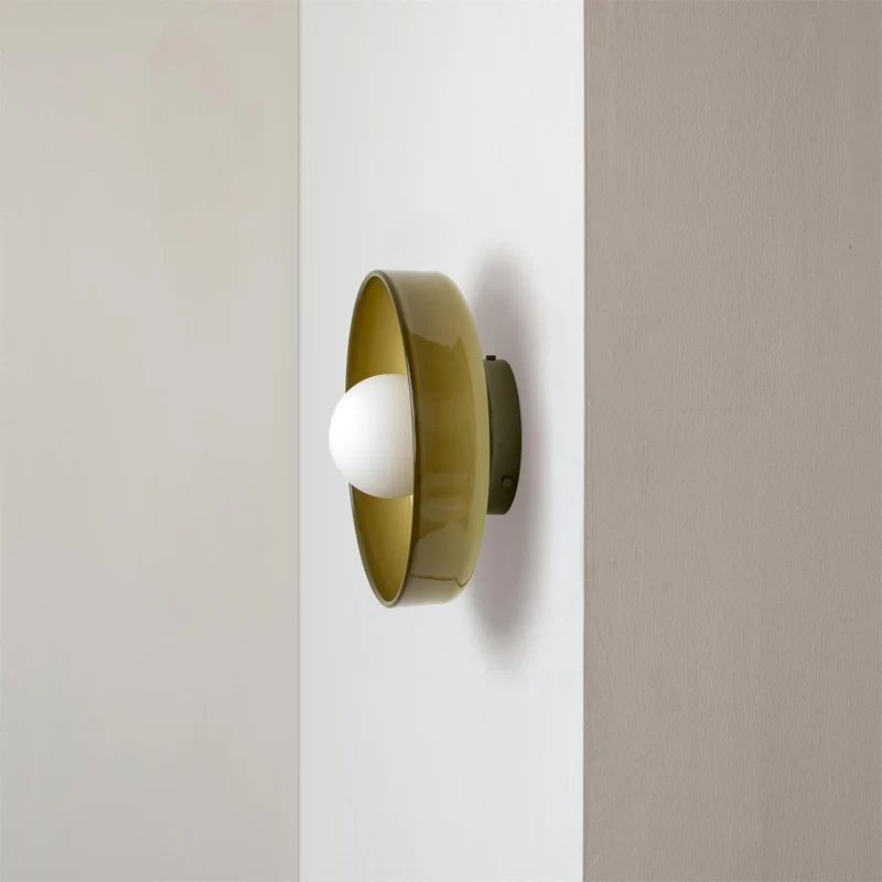 Mulon Plafondlamp en Wandlamp Glas G9 Amber Woonkamer Slaapkamer Design Verlichting Modern Rond | Sansoti