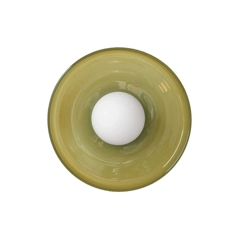 Mulon Plafondlamp en Wandlamp Glas G9 Amber Woonkamer Slaapkamer Design Verlichting Modern Rond | Sansoti