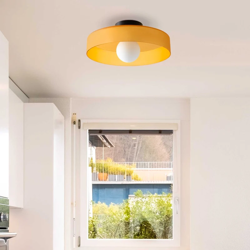 Mulon Plafondlamp en Wandlamp Glas G9 Amber Woonkamer Slaapkamer Design Verlichting Modern Rond | Sansoti