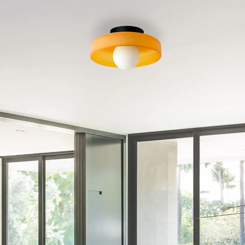 Mulon Plafondlamp en Wandlamp Glas G9 Amber Woonkamer Slaapkamer Design Verlichting Modern Rond | Sansoti