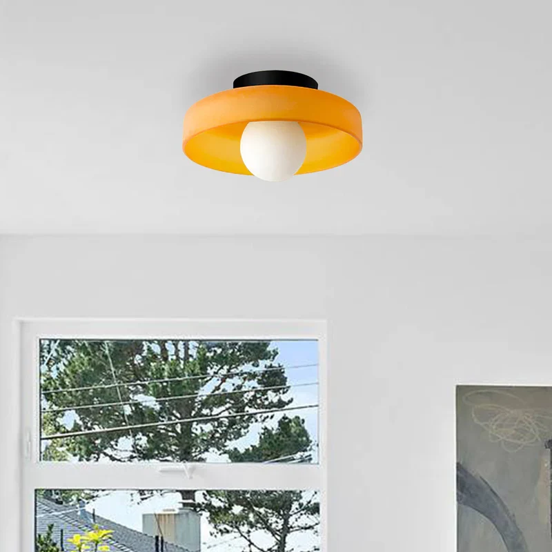 Mulon Plafondlamp en Wandlamp Glas G9 Amber Woonkamer Slaapkamer Design Verlichting Modern Rond | Sansoti