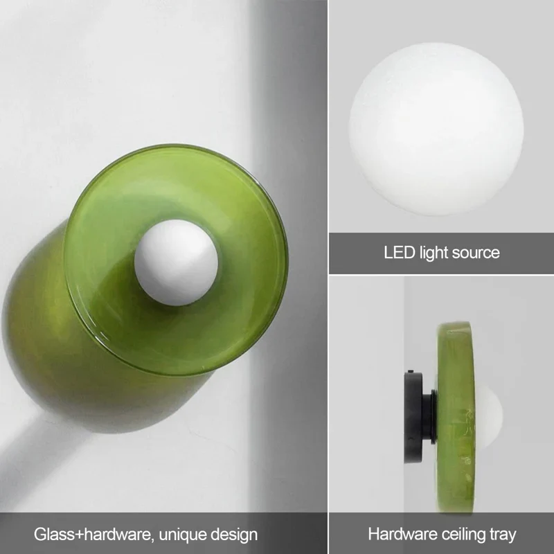 Mulon Plafondlamp en Wandlamp Glas G9 Amber Woonkamer Slaapkamer Design Verlichting Modern Rond | Sansoti