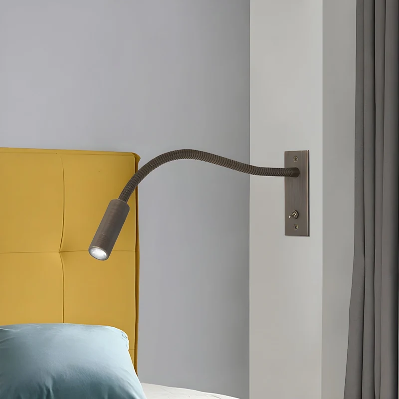 Elezor Flexibele Gooseneck Wandlamp LED Zwart Leeslamp Slaapkamer Bed Wandverlichting Richtbaar Modern Minimalistisch | Sansoti