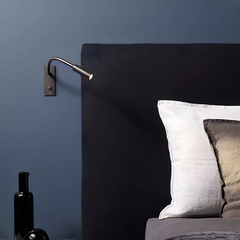 Elezor Flexibele Gooseneck Wandlamp LED Zwart Leeslamp Slaapkamer Bed Wandverlichting Richtbaar Modern Minimalistisch | Sansoti