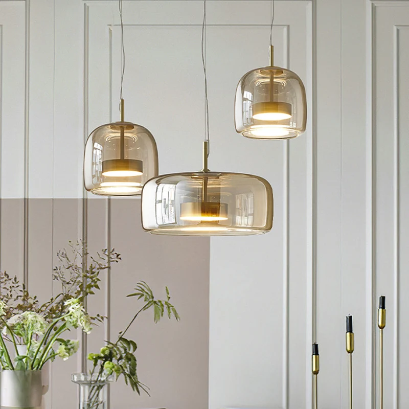 Liodell hanglamp glas messing verstelbaar eettafel woonkamer keuken modern design verlichting | Sansoti