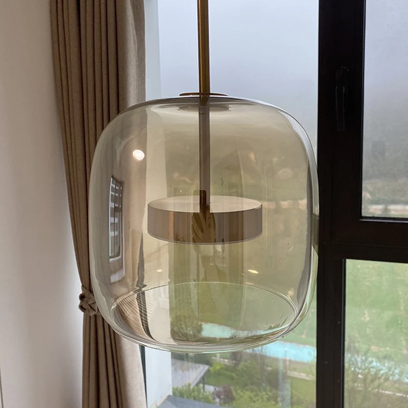 Liodell hanglamp glas messing verstelbaar eettafel woonkamer keuken modern design verlichting | Sansoti