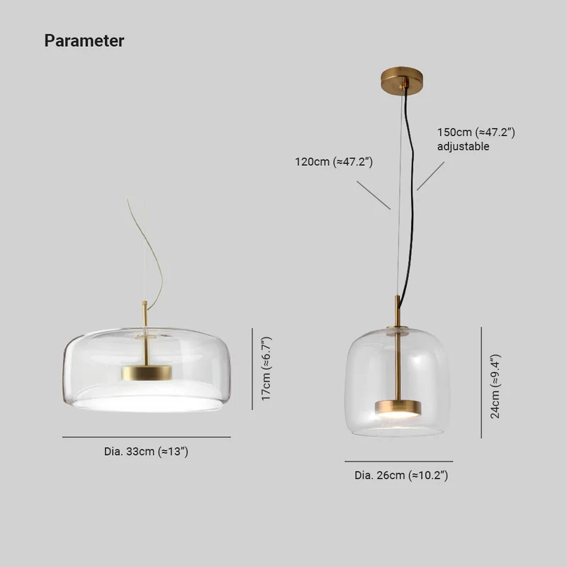 Liodell hanglamp glas messing verstelbaar eettafel woonkamer keuken modern design verlichting | Sansoti