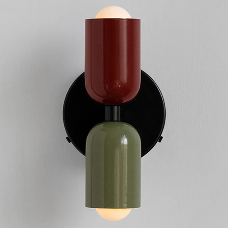 Louvel wandlamp glas dubbel lichtpunt groen wandverlichting woonkamer slaapkamer modern design up down verlichting compact 12 cm | Sansoti