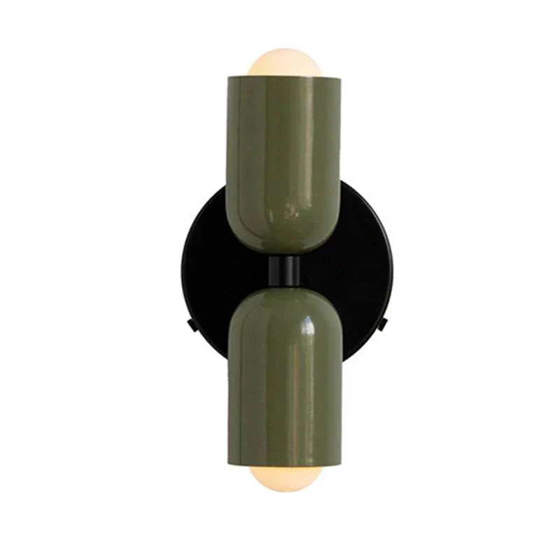 Louvel wandlamp glas dubbel lichtpunt groen wandverlichting woonkamer slaapkamer modern design up down verlichting compact 12 cm | Sansoti