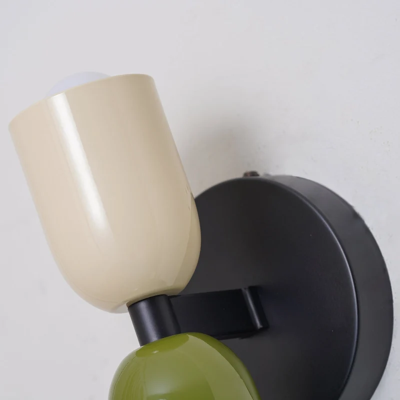 Louvel wandlamp glas dubbel lichtpunt groen wandverlichting woonkamer slaapkamer modern design up down verlichting compact 12 cm | Sansoti