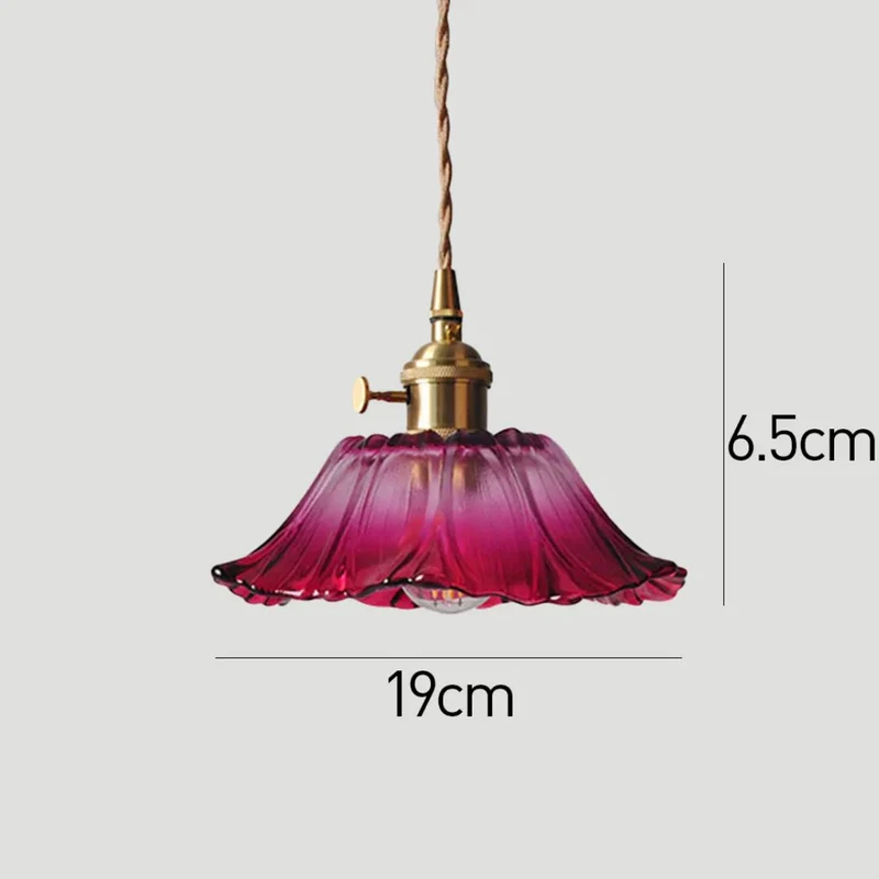 Cullivan Flower Hanglamp Glas Metaal Rood E27 Eettafel Verlichting Vintage Bloem Lamp Hal Sfeerverlichting | Sansoti