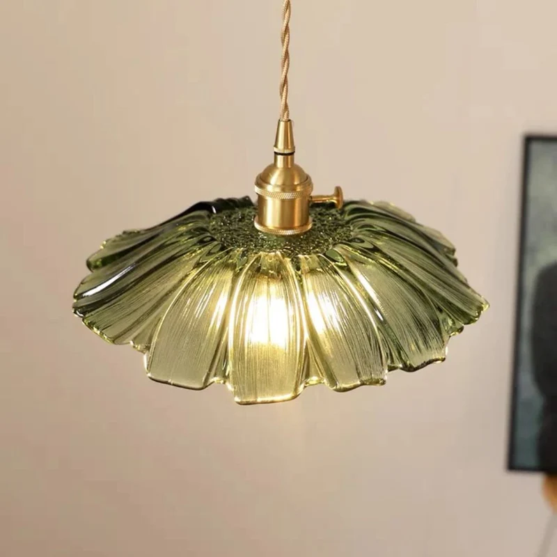 Cullivan Flower Hanglamp Glas Metaal Rood E27 Eettafel Verlichting Vintage Bloem Lamp Hal Sfeerverlichting | Sansoti