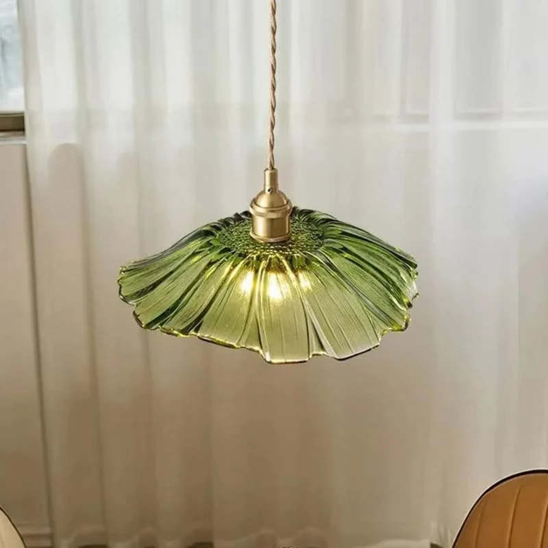 Cullivan Flower Hanglamp Glas Metaal Rood E27 Eettafel Verlichting Vintage Bloem Lamp Hal Sfeerverlichting | Sansoti