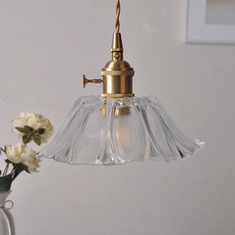 Cullivan Flower Hanglamp Glas Metaal Rood E27 Eettafel Verlichting Vintage Bloem Lamp Hal Sfeerverlichting | Sansoti