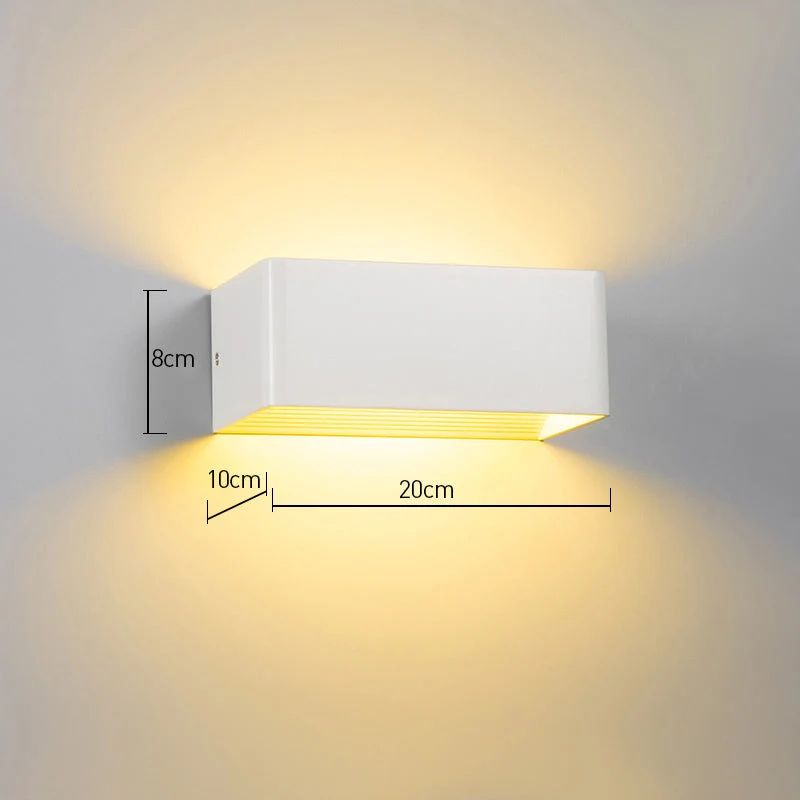 Cubbon Wandlamp LED Aluminium Acryl Zwart/Wit Wandverlichting Binnen Modern Up Down Designlamp Slaapkamer Hal | Sansoti