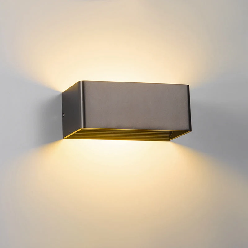 Cubbon Wandlamp LED Aluminium Acryl Zwart/Wit Wandverlichting Binnen Modern Up Down Designlamp Slaapkamer Hal | Sansoti