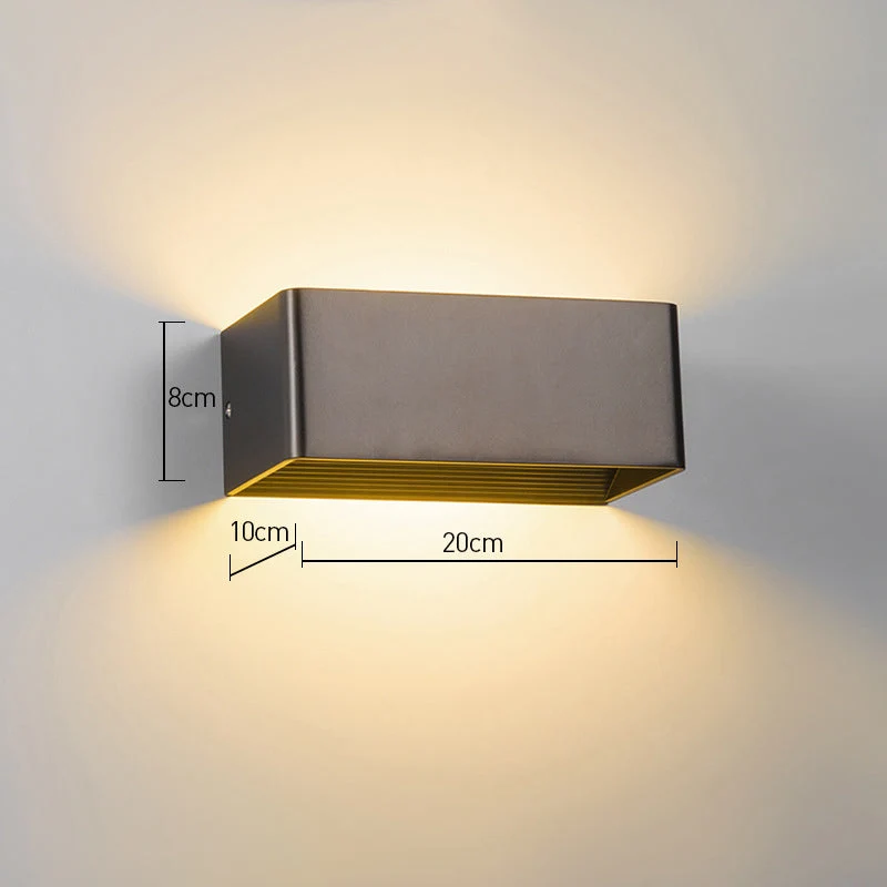 Cubbon Wandlamp LED Aluminium Acryl Zwart/Wit Wandverlichting Binnen Modern Up Down Designlamp Slaapkamer Hal | Sansoti
