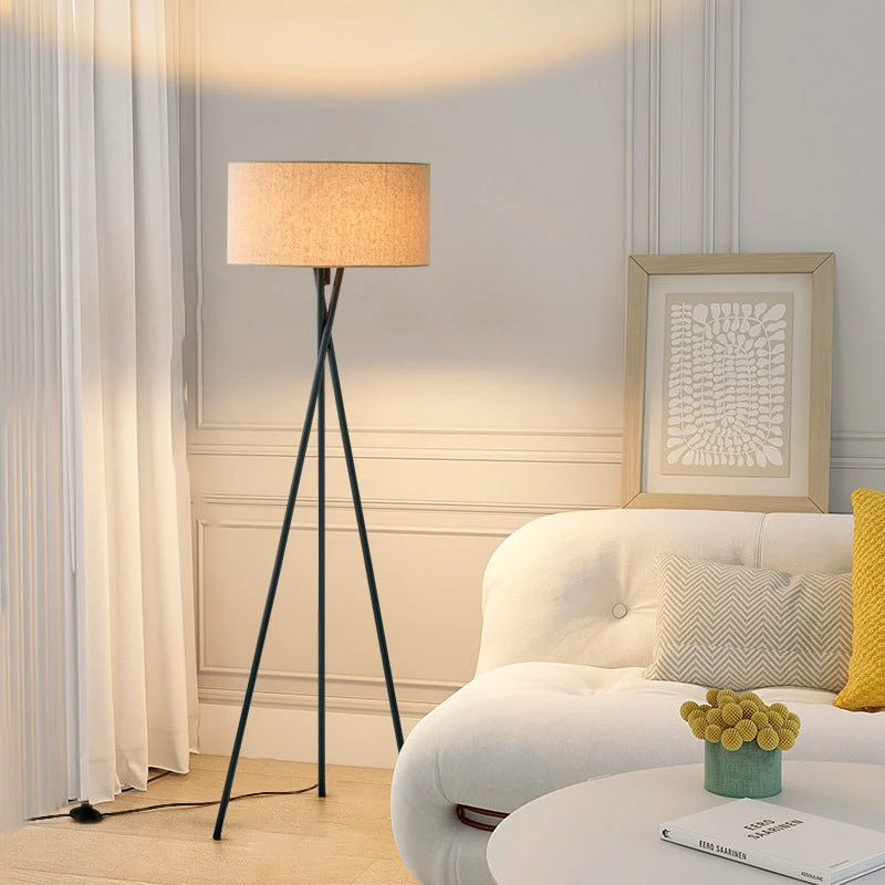 Zijden vloerlamp Ø42 x H160 cm warm wit slaapkamer leeslamp staande lamp | Sansoti
