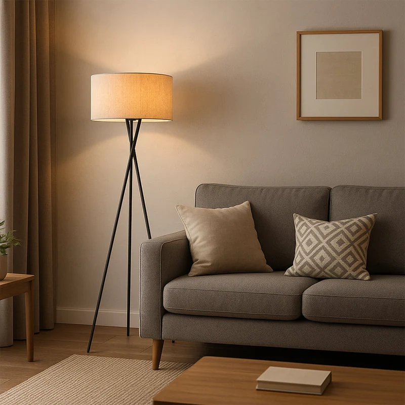 Zijden vloerlamp Ø42 x H160 cm warm wit slaapkamer leeslamp staande lamp | Sansoti
