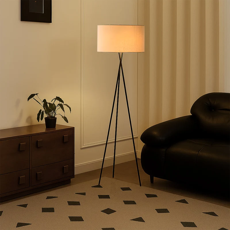 Zijden vloerlamp Ø42 x H160 cm warm wit slaapkamer leeslamp staande lamp | Sansoti