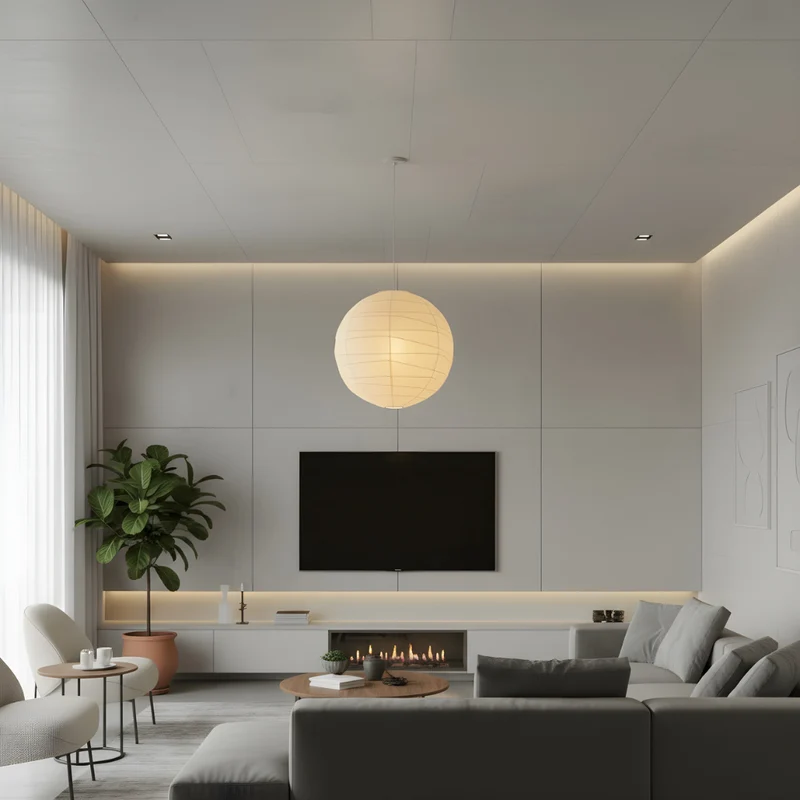 Akari hanglamp rijstpapier Ø30 Ø45 Ø55 wit woonkamer slaapkamer Japans design sfeerverlichting | Sansoti