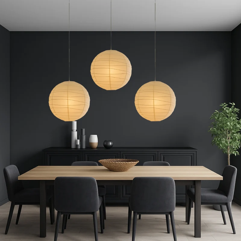 Akari hanglamp rijstpapier Ø30 Ø45 Ø55 wit woonkamer slaapkamer Japans design sfeerverlichting | Sansoti