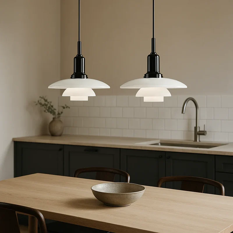 Deense design hanglamp 2/3 koppen glas metaal goud eetkamer keuken eiland Scandinavisch minimalistisch | Sansoti