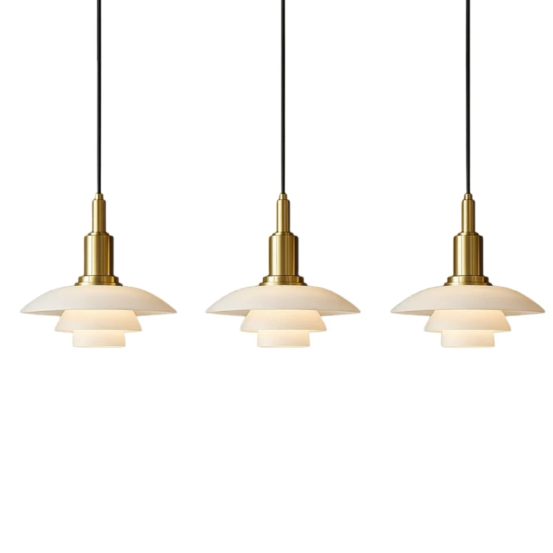 Deense design hanglamp 2/3 koppen glas metaal goud eetkamer keuken eiland Scandinavisch minimalistisch | Sansoti