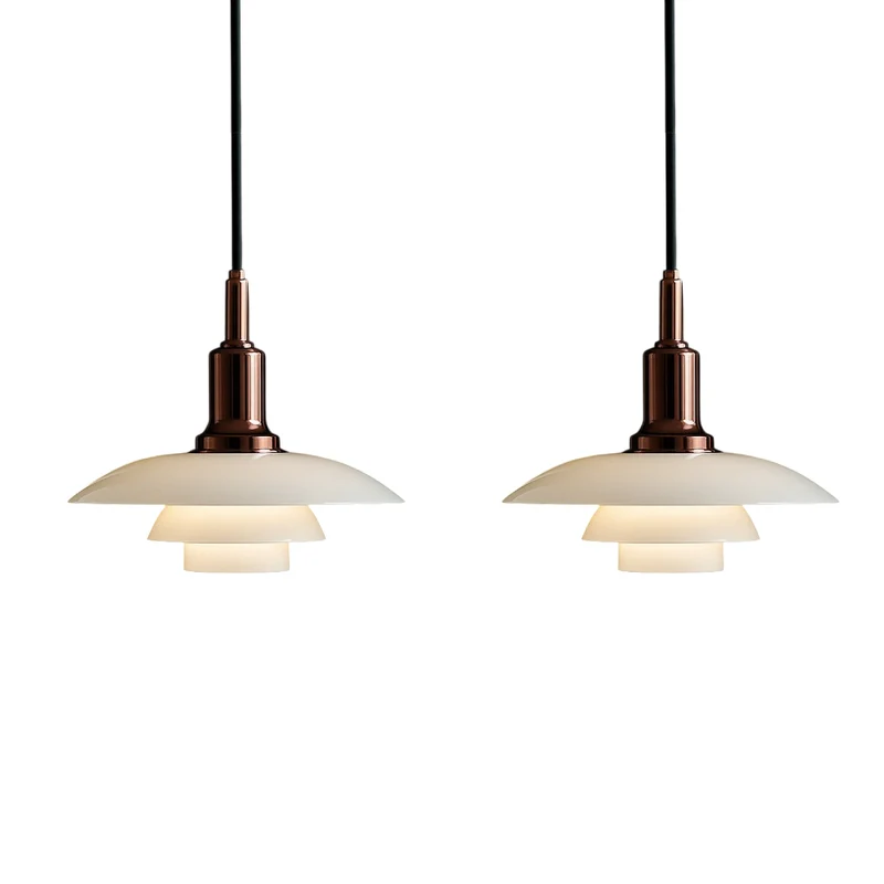 Deense design hanglamp 2/3 koppen glas metaal goud eetkamer keuken eiland Scandinavisch minimalistisch | Sansoti