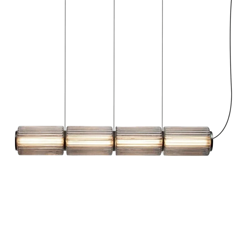 Cilinder glazen hanglamp LED glas ijzer zwart eetkamer bar moderne verlichting langwerpig design minimalistisch | Sansoti