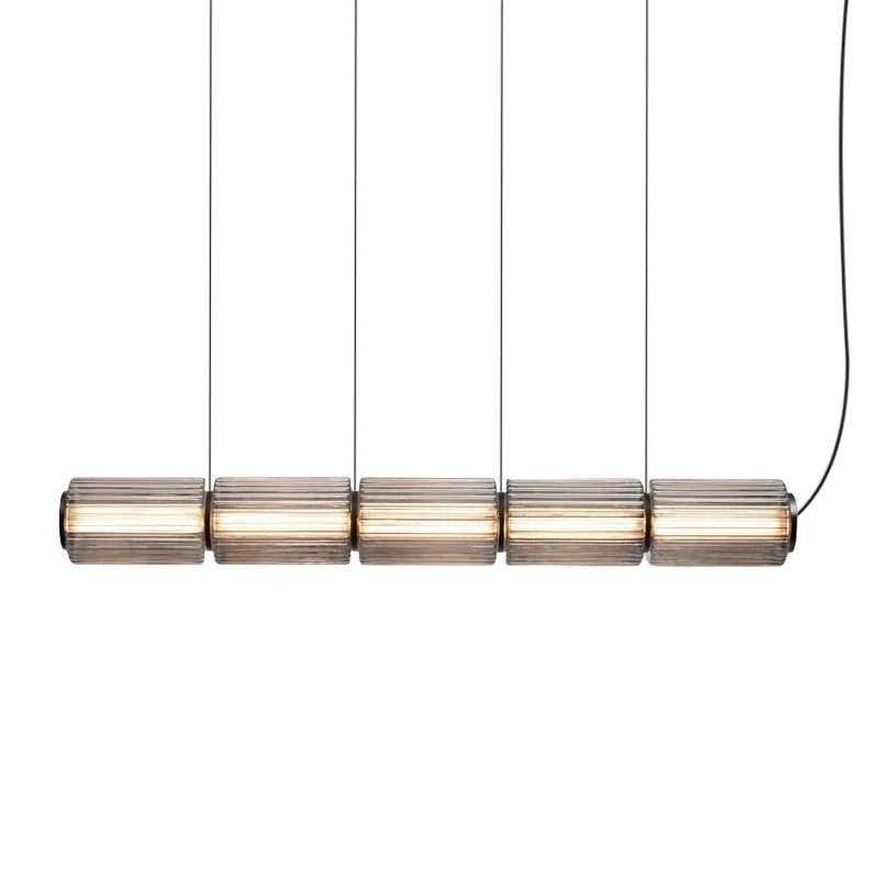 Cilinder glazen hanglamp LED glas ijzer zwart eetkamer bar moderne verlichting langwerpig design minimalistisch | Sansoti