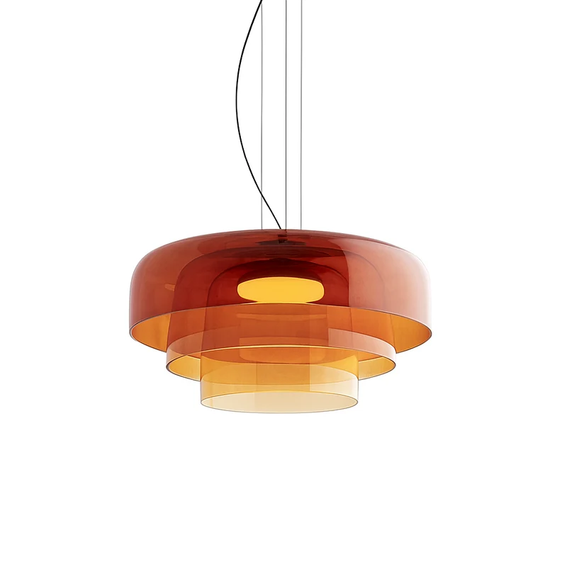 Glazen hanglamp Ø42 cm gelaagd glas groen eettafel keuken modern design sfeerverlichting | Sansoti