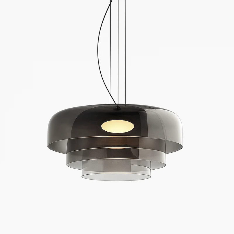 Glazen hanglamp Ø42 cm gelaagd glas groen eettafel keuken modern design sfeerverlichting | Sansoti