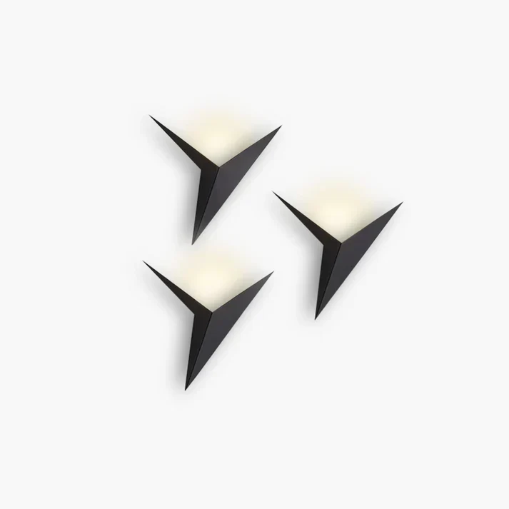 Vogel wandlamp ijzer zwart wandverlichting slaapkamer woonkamer minimalistisch design origami stijl LED | Sansoti