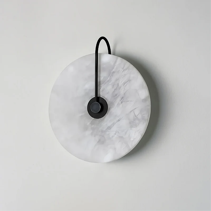 Alab marmeren LED wandlamp albast rond goud wandverlichting slaapkamer hal modern design sfeerverlichting | Sansoti